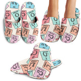 Chemistry Periodic Table Pattern Print Design 02 Slippers