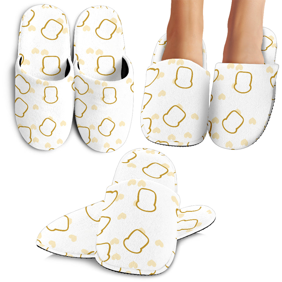 Bread Toast Pattern Print Design 01 Slippers