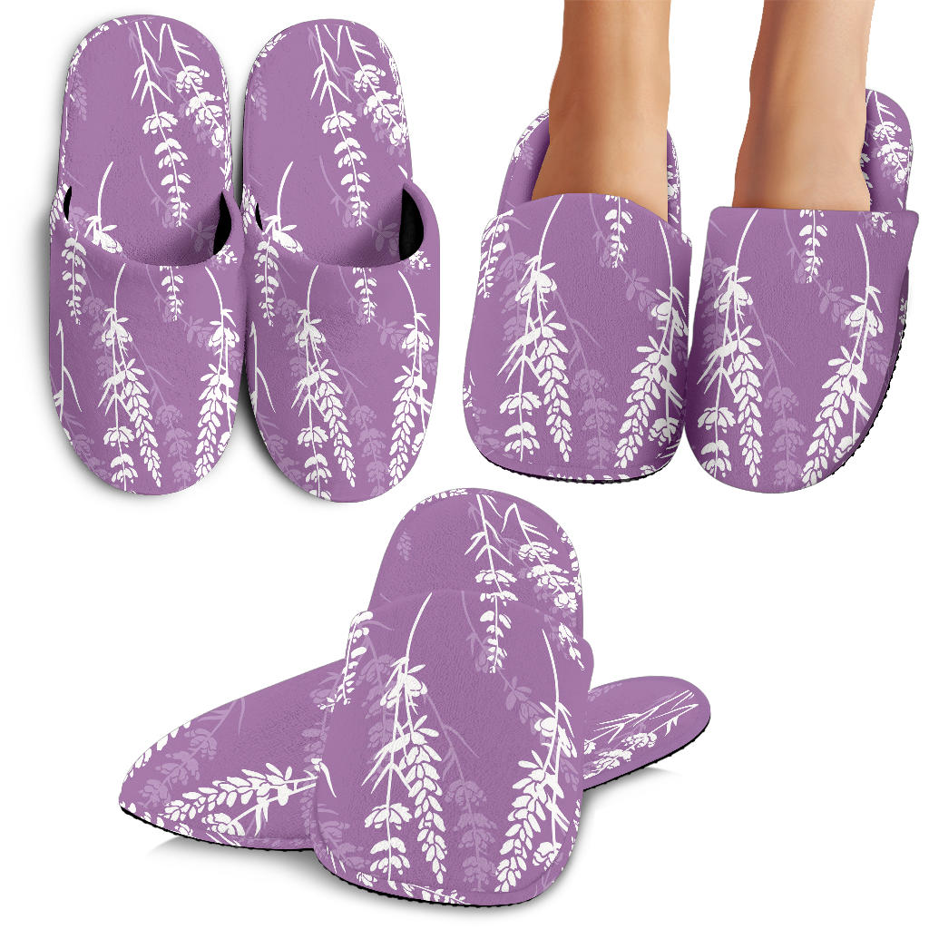 Lavender Flowers Purple Pattern Slippers