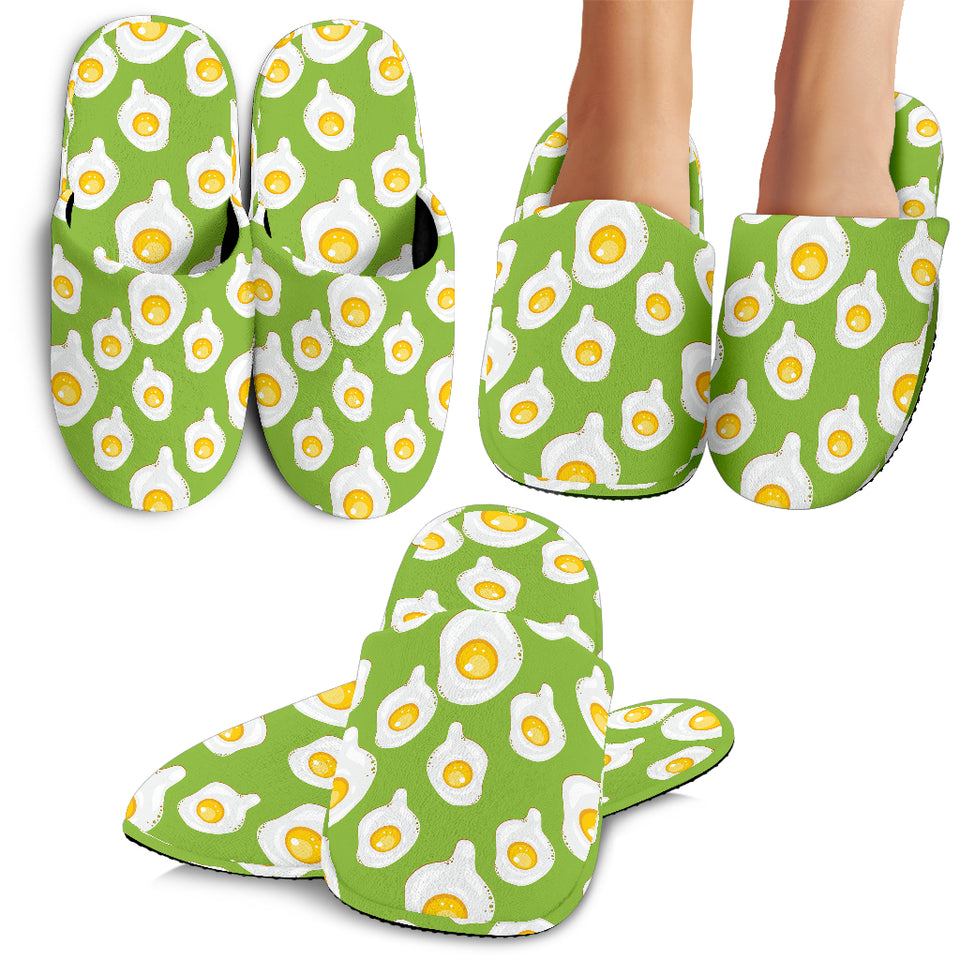 Fried Eggs Pattern Print Design 01 Slippers