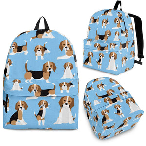 Beagle Dog Blue Background Pattern Backpack