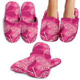 Beautiful Dragonfly Pink Background Slippers