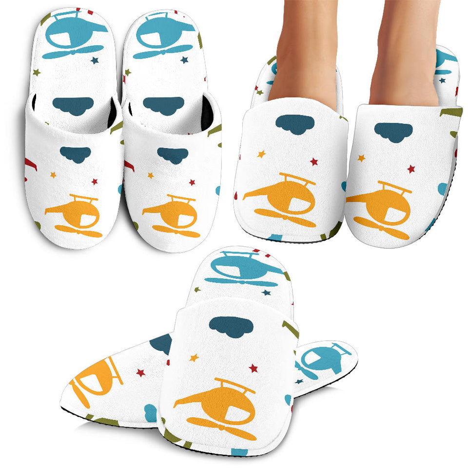 Colorful Helicopter Pattern Slippers