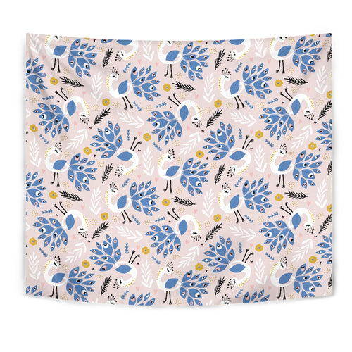 Cute Peacock Pattern Wall Tapestry
