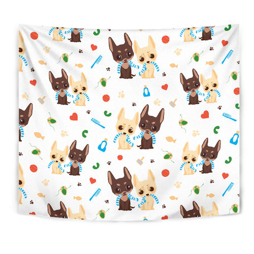 Cute Chihuahua Dog Pattern Wall Tapestry