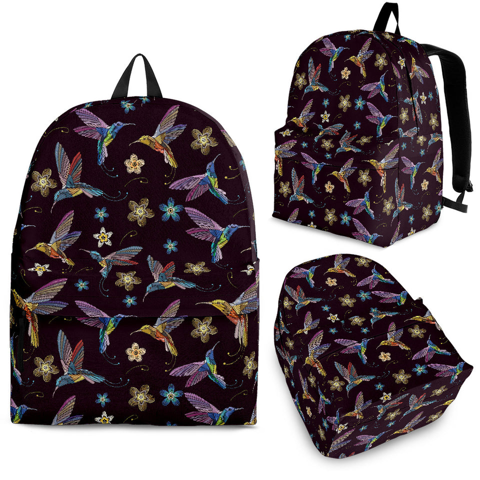 Hummingbird Pattern Print Design 04 Backpack