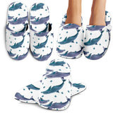 Dolphins Pattern Dotted Background Slippers