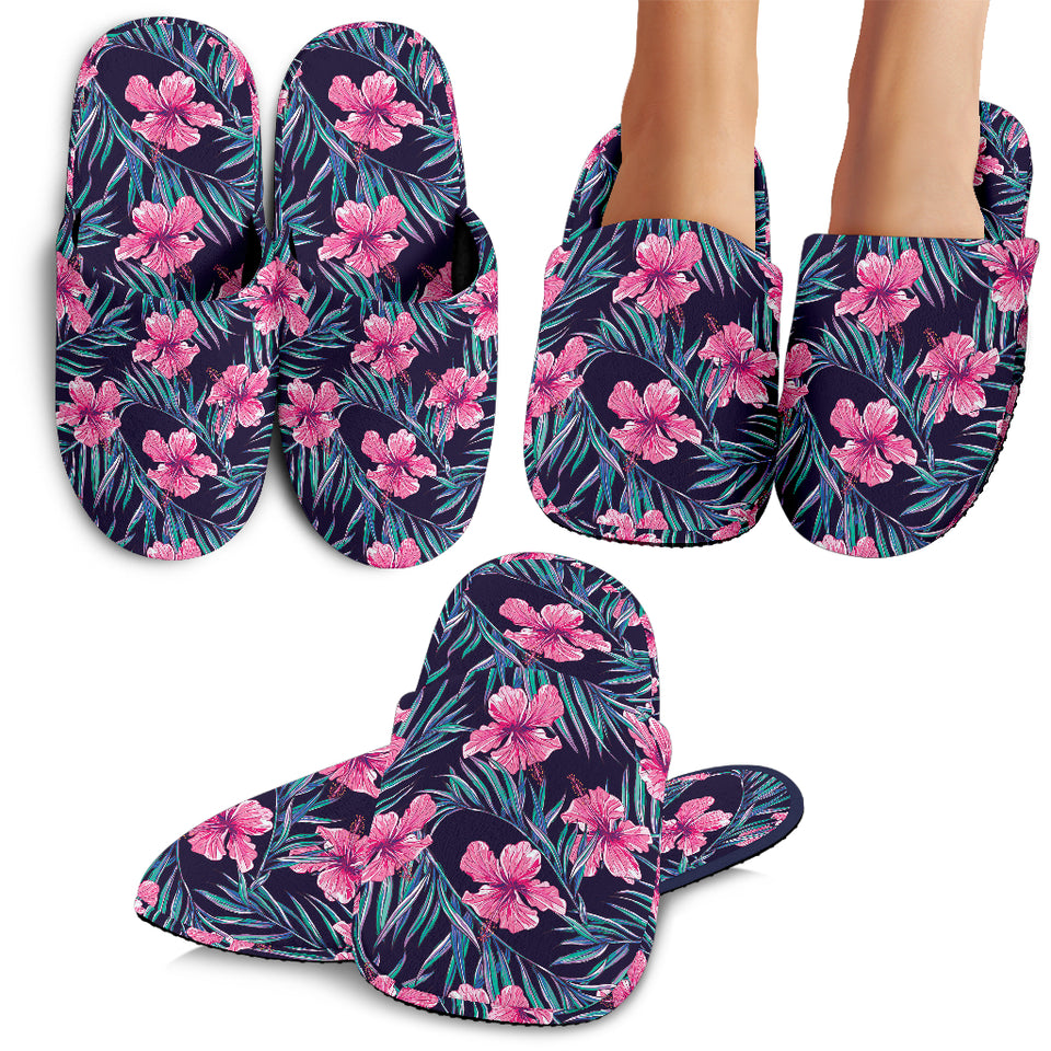 Hibiscus Pattern Print Design 05 Slippers
