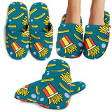 French Fries Red Paper Box Pattern Slippers