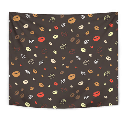Coffee Bean Leave Pattern Wall Tapestry