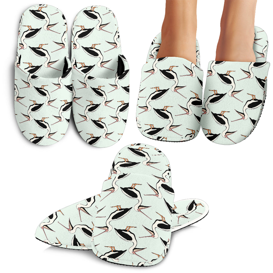 Pelican Pattern Print Design 02 Slippers