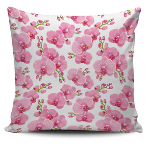 Pink Purple Orchid Pattern Background Pillow Cover