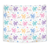Colorful Unicorn Rainbow Heart Pattern Wall Tapestry