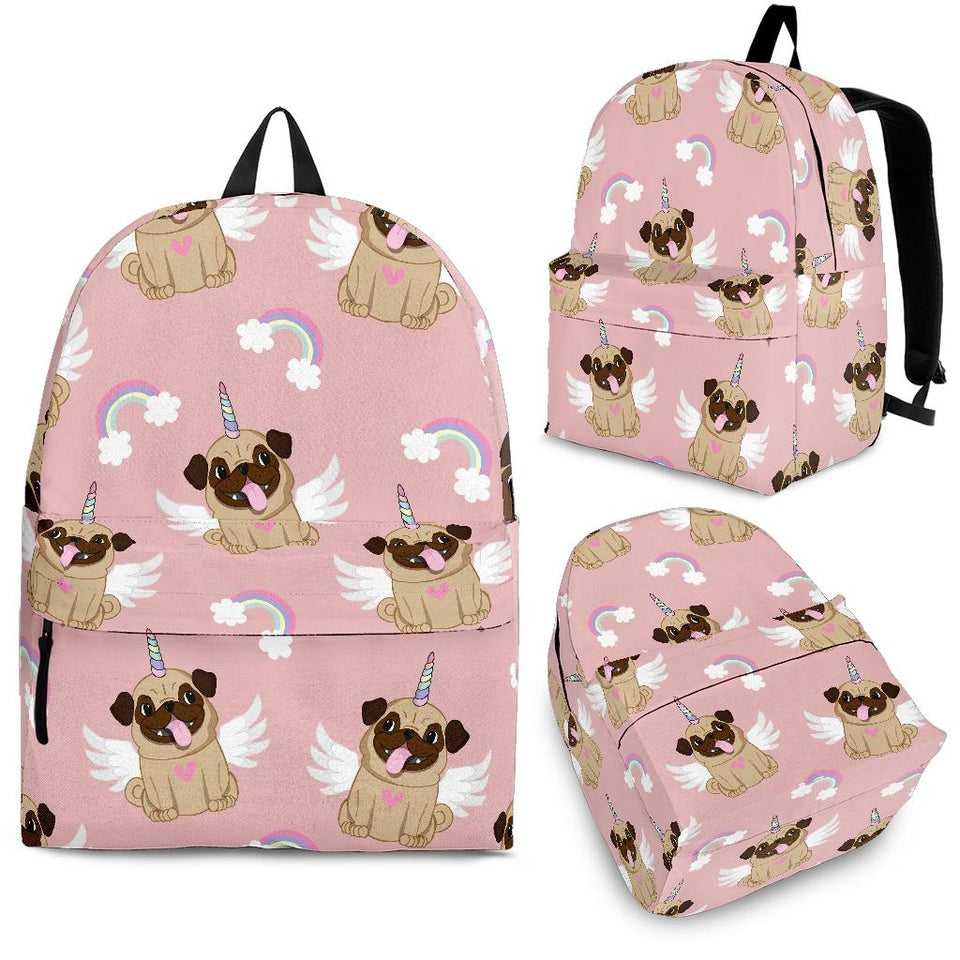 Cute Unicorn Pug Pattern Backpack
