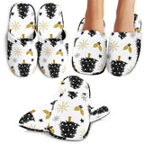 Christmas Tree Holly Snow Star Pattern Slippers