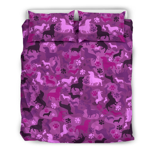 Dachshund Pink Camo Bedding Set For Lovers Of Dachshunds