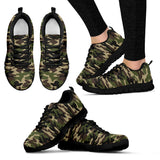 Dark Green Camo Camouflage Pattern Women'S Sneaker Shoes