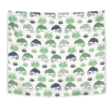 Chameleon Lizard Succulent Plant Pattern Wall Tapestry