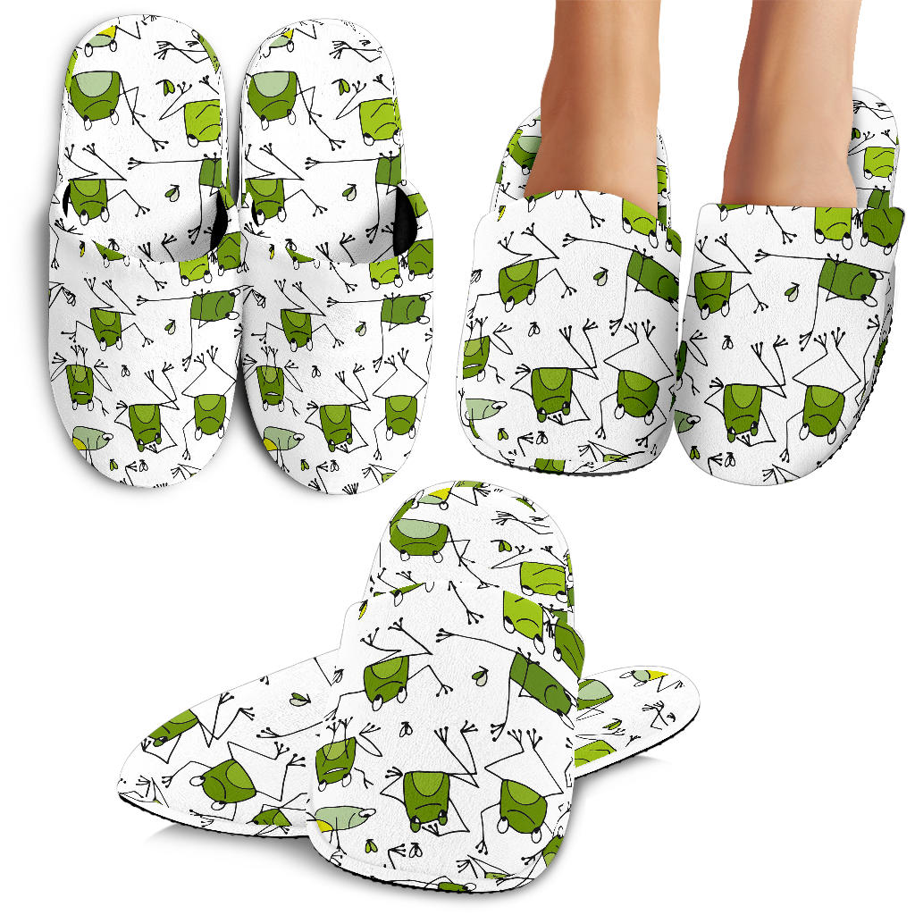Sketch Funny Frog Pattern Slippers
