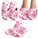 Pink Purple Orchid Pattern Background Slippers