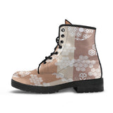 Beautiful Hexagon Japanese  Pattern Leather Boots