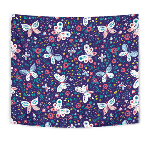 Colorful Butterfly Flower Pattern.Eps Wall Tapestry