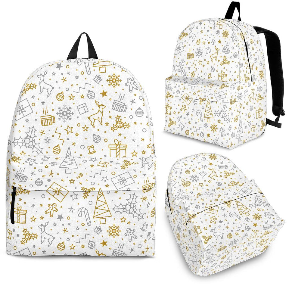 Christmas Tree Christmas Element Silver Gold Pattern Backpack