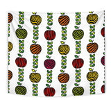Colorful Apples Leave Zebra Stripe Wall Tapestry