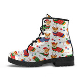 Corgi Christmas Pattern Leather Boots