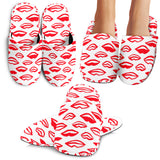 Lips Pattern Print Design 05 Slippers