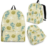 Seahorse Shell Starfish Pattern Background Backpack