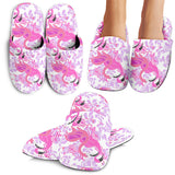 Pink Flamingo Flower Pattern Slippers