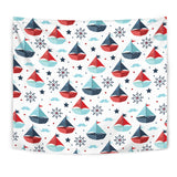 Cute Color Paper Sailboat Pattern Wall Tapestry