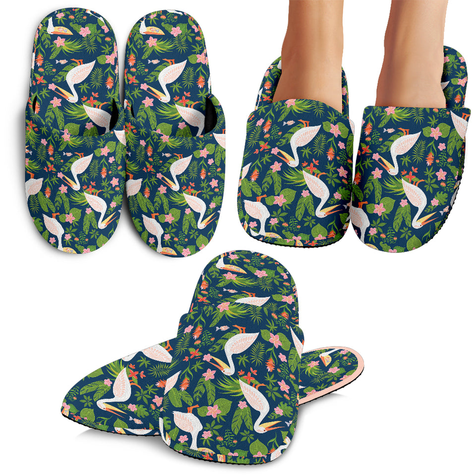 Pelican Pattern Print Design 05 Slippers