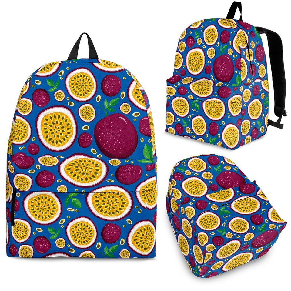 Passion Fruit Blue Background Backpack