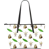 Color Hand Drawn Cocoa Pattern Large Leather Tote Bag
