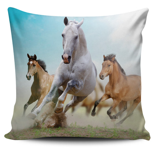 Horses Running Pillow Cover