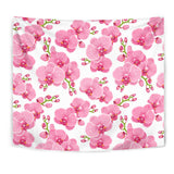 Pink Purple Orchid Pattern Background Wall Tapestry