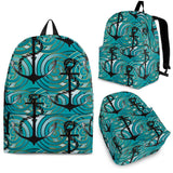 Anchor Nautical Green Background Backpack