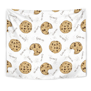 Sketch Style Cookie Pattern Wall Tapestry