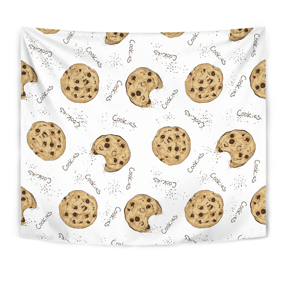 Sketch Style Cookie Pattern Wall Tapestry