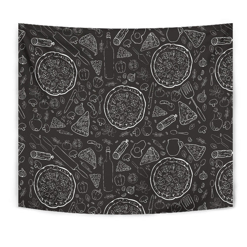 Pizza Pattern  Wall Tapestry
