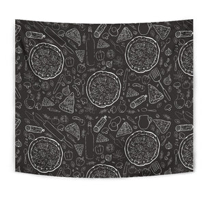 Pizza Pattern  Wall Tapestry