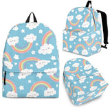 Cute Rainbow Clound Star Pattern Blue Background Backpack
