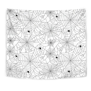 Spider Web Cobweb Pattern White Background Wall Tapestry