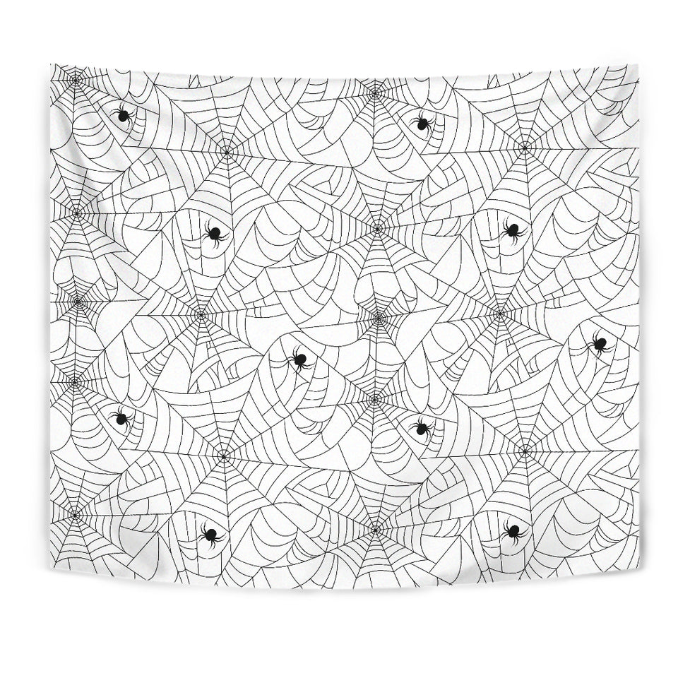 Spider Web Cobweb Pattern White Background Wall Tapestry