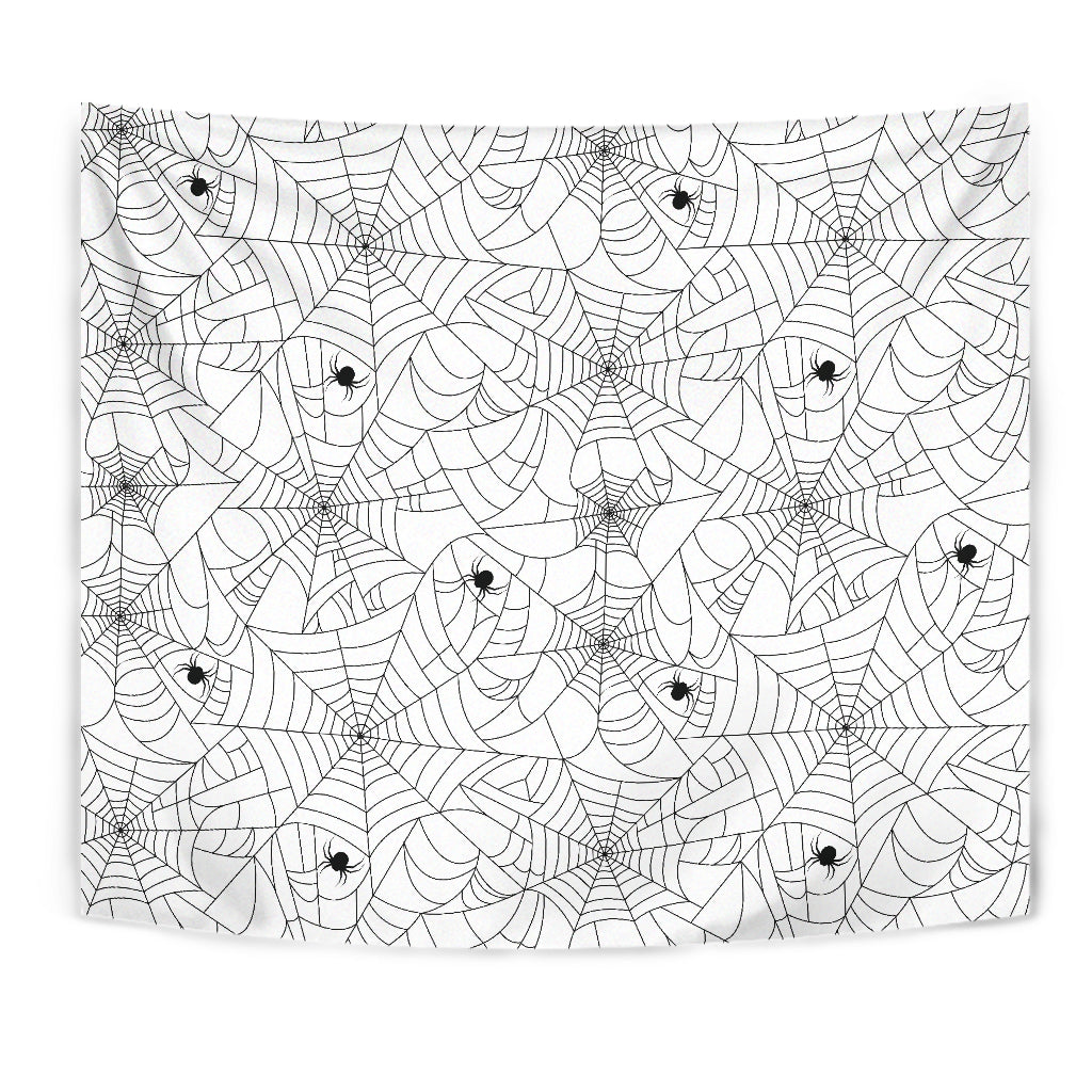 Spider Web Cobweb Pattern White Background Wall Tapestry