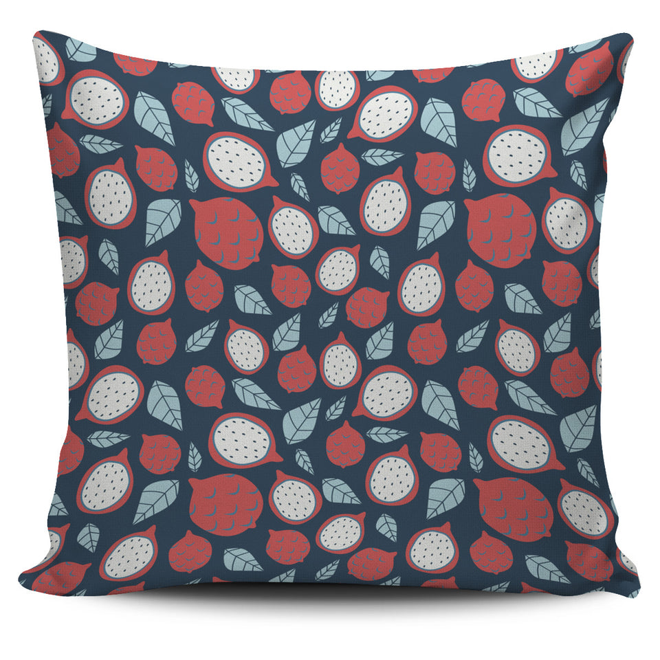 Dragon Fruits Dark Blue Background Pillow Cover