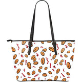 Peanuts Pattern Background Large Leather Tote Bag