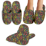 Music Notes Pattern Print Design 05 Slippers
